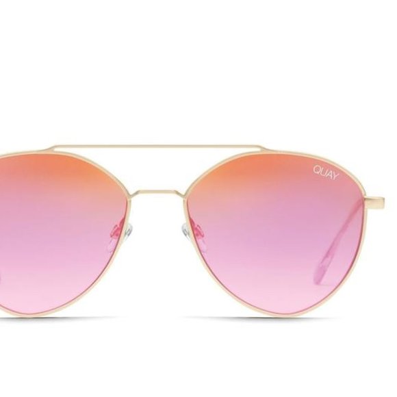 NWT Quay Pink Dragonfly Aviator Mirror Sunglasses - Picture 2 of 4
